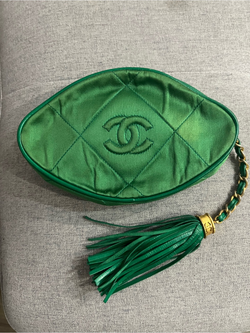 CHANEL CC SATIN CLUTCH- RARE - Picture 2 of 9